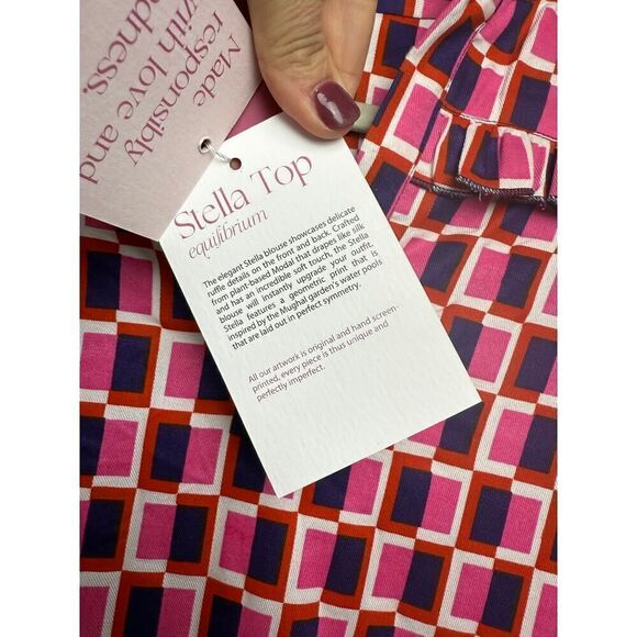 NWT Beyond by Vera Stella Blouse Equilibrium Pink Sz. M - Picture 4 of 6